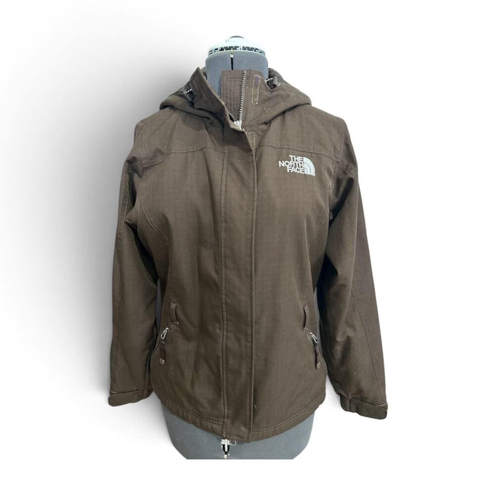 The North Face Hooded Ski Snowboard Jacket Size Small Women Brown Vintage Y2K